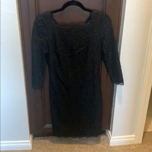 Black lace 3/4 length sleeve dress